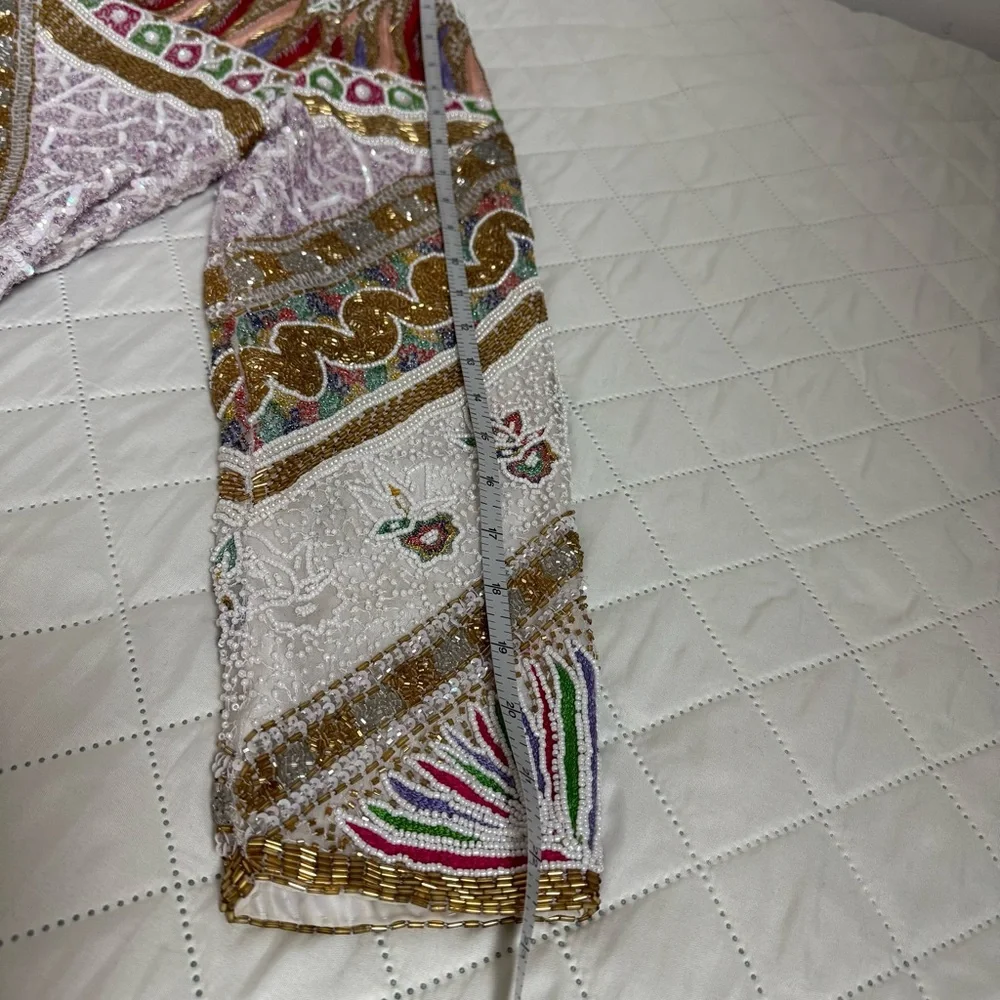 Vintage SweeLo 100% Silk Fully Beaded Embroidered Jacket – Size M (8-10)